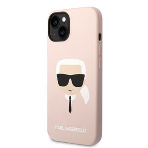 Karl Lagerfeld MagSafe Kompatibilní Kryt Liquid Silicone Karl Head pro iPhone 14 Plus Pink KLHMP14MSLKHLP