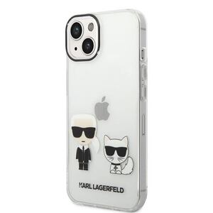 Karl Lagerfeld PC/TPU Ikonik Karl and Choupette Zadní Kryt pro iPhone 14 Plus Transparent KLHCP14MCKTR