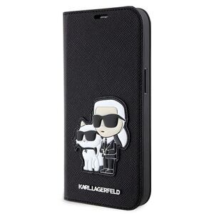 Karl Lagerfeld PU Saffiano Karl and Choupette NFT Book Pouzdro pro iPhone 13 Black KLBKP13MSANKCPK
