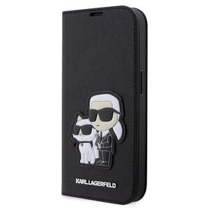 Karl Lagerfeld PU Saffiano Karl and Choupette NFT Book Pouzdro pro iPhone 13 Pro Max Black KLBKP13XSANKCPK