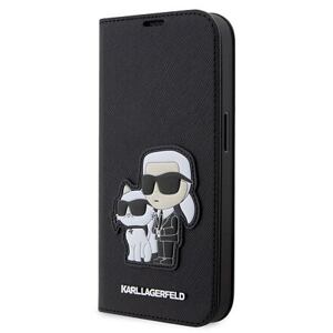 Karl Lagerfeld PU Saffiano Karl and Choupette NFT Book Pouzdro pro iPhone 14 Pro Black KLBKP14LSANKCPK