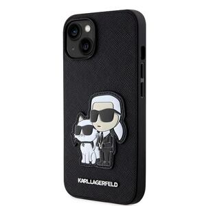 Karl Lagerfeld PU Saffiano Karl and Choupette NFT Zadní Kryt pro iPhone 13 Black KLHCP13MSANKCPK