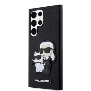 Karl Lagerfeld PU Saffiano Karl and Choupette NFT Zadní Kryt pro Samsung Galaxy S23 Ultra Black KLHCS23LSANKCPK