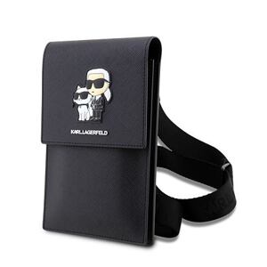 Karl Lagerfeld Saffiano Metal Logo NFT Taška na Telefon Black KLWBSAKCPMK