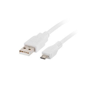 NATEC LANBERG Kabel USB 2.0 AM/Micro, 1m, bílý CA-USBM-10CC-0010-W