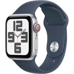 Apple Watch SE (2023) Cellular 40mm M/L barva Silver Aluminum Case / Storm Blue Sport Band MRGM3QC/A