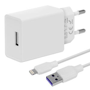 OBAL:ME Cestovní Nabíječka USB-A 10W + USB-A/Lightning Kabel 1m White 10W1UWH-L