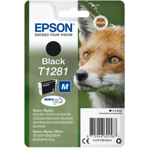 Epson Singlepack Black T1281 DURABrite Ultra Ink C13T12814012
