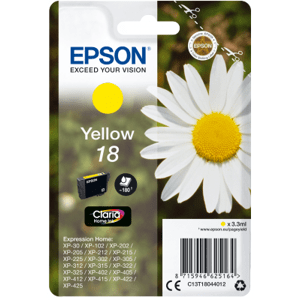 Epson Singlepack Yellow 18 Claria Home Ink C13T18044012