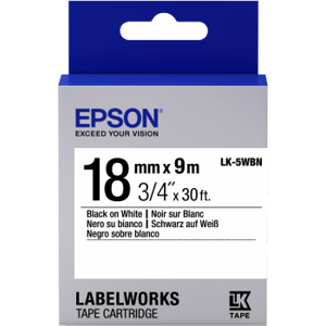 Epson Label Cartridge Standard LK-5WBN Black/White 18mm (9m) C53S655006