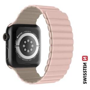 SWISSTEN SILICONE BAND FOR APPLE WATCH - MAGNETIC 38 / 40 / 41 mm PINK/CAPPUCCINO 46000502