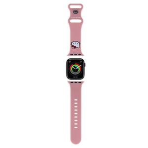 Hello Kitty Liquid Silicone Kitty Head Logo Řemínek pro Apple Watch 38/40mm Pink HKAWMSCHBLP