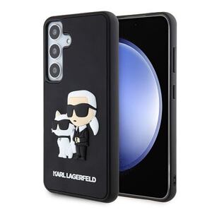Karl Lagerfeld 3D Rubber Karl and Choupette Zadní Kryt pro Samsung Galaxy S24 Black KLHCS24S3DRKCNK