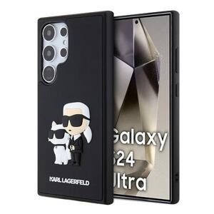 Karl Lagerfeld 3D Rubber Karl and Choupette Zadní Kryt pro Samsung Galaxy S24 Ultra Black KLHCS24L3DRKCNK