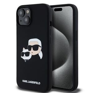 Karl Lagerfeld Liquid Silicone Double Heads Magsafe Zadní Kryt pro iPhone 15 Black KLHMP15SSKCHPPLK