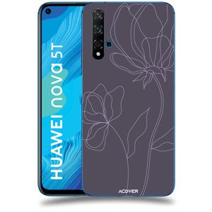 ACOVER Kryt na mobil Huawei Nova 5T s motivem Line Flower II