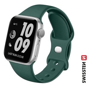 SWISSTEN řemínek pro Apple Watch silikonový, 42 / 44 / 45 / 49 mm Barva: Zelená