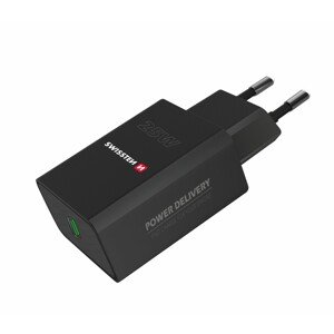 SWISSTEN síťový adaptér Power Delivery 25 W pro iPhone a Samsung Barva: Černá